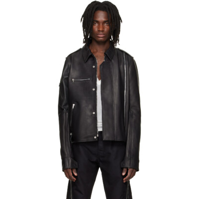 Rick Owens Black 'SUICIDE' Edition Temple Vega Leather Jacket