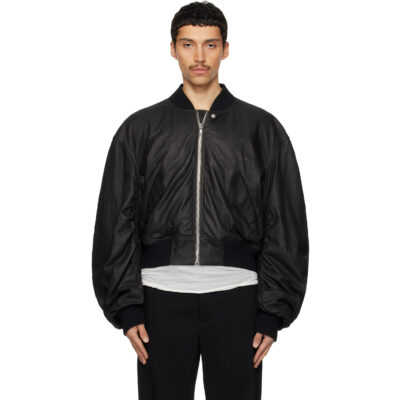 Rick Owens Black Temple Secchia Flight Jacket