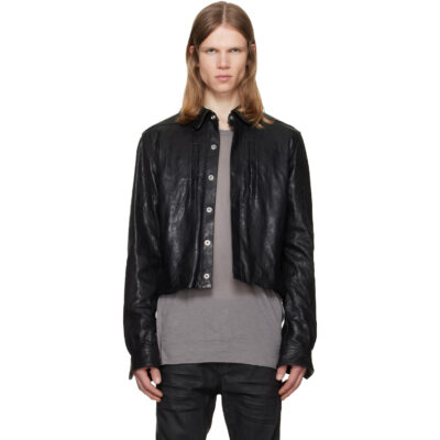 Rick Owens Black Tower Alice Leather Jacket