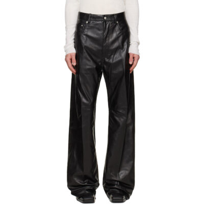 Rick Owens Black Tower Geth Leather Pants