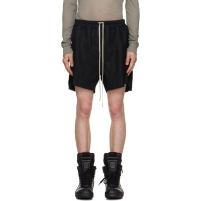 Rick Owens Black Tower Rick S Boxers Suede Shorts