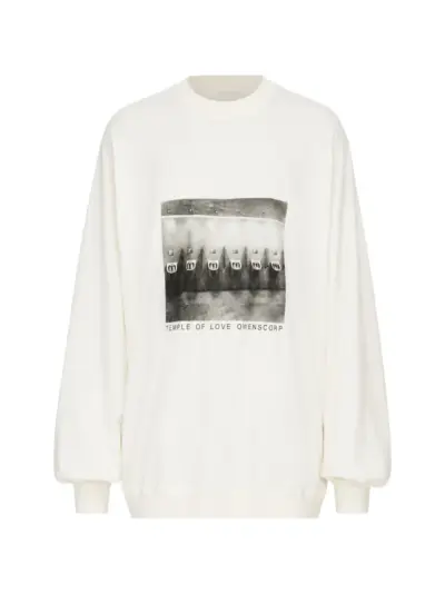 Rick Owens DRKSHDW Hun graphic-print crew-neck sweater - White