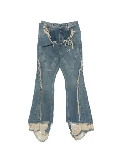 Rick Owens DRKSHDW distressed flared jeans - Blue