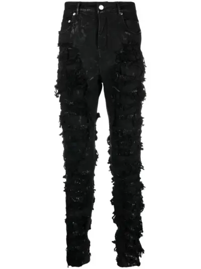 Rick Owens DRKSHDW distressed slim-fit jeans - Black