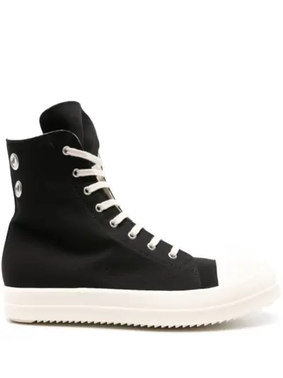 Rick Owens DRKSHDW high-top cotton sneakers - Black