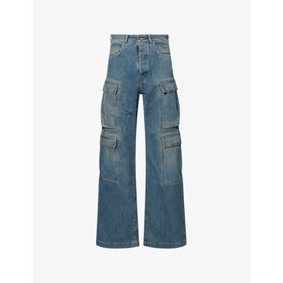Rick Owens Mens Rick Owens Drkshdw Double Patch-Pocket Cargo Denim Jeans