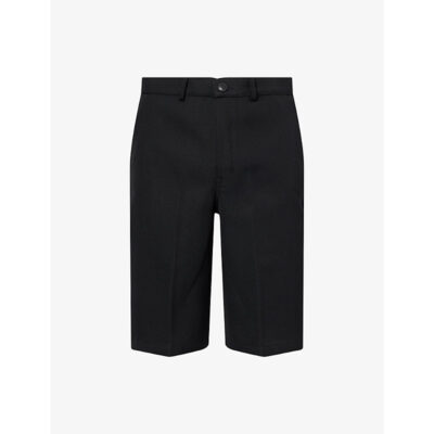 Rick Owens Mens Rick Owens Work Straight-Leg Wool Shorts