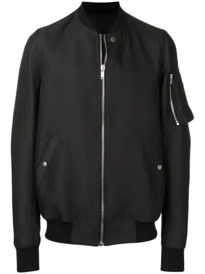 Rick Owens bomber jacket with rib collar - Black