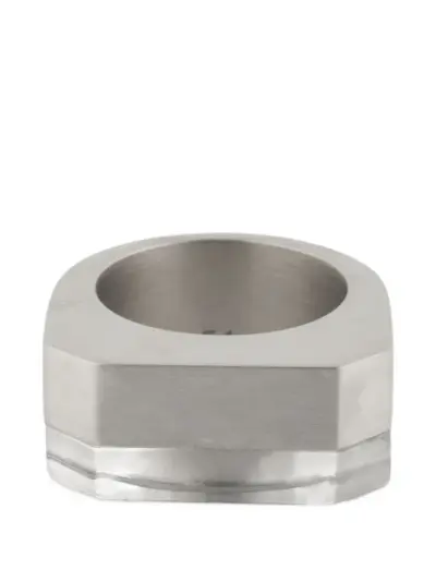 Rick Owens crystal-embellished brass ring - Silver