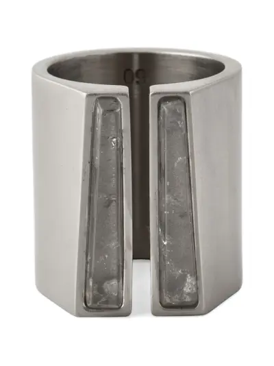 Rick Owens crystal open-band ring - Silver