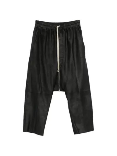 Rick Owens drawstring cropped trousers - Black