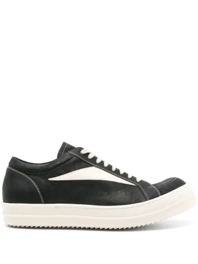 Rick Owens lace-up leather sneakers - Black