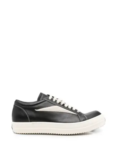 Rick Owens leather panelled sneakers - Black