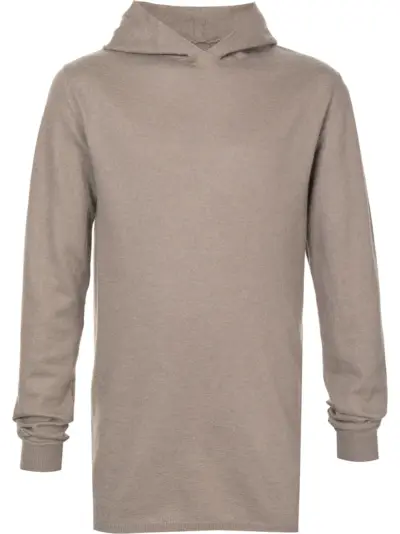 Rick Owens longline long-sleeve hoodie - Brown
