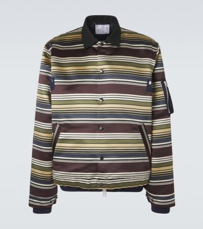 Sacai Striped blouson jacket