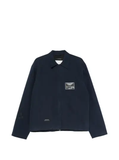 Song For The Mute logo-patch zip-up jacket - Blue