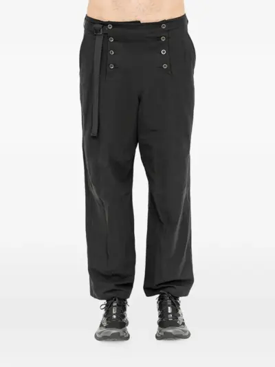 The Viridi-Anne Sailor-style panelled trousers - Black