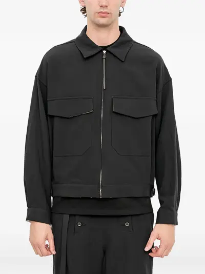 The Viridi-Anne flap-pocket bomber jacket - Black
