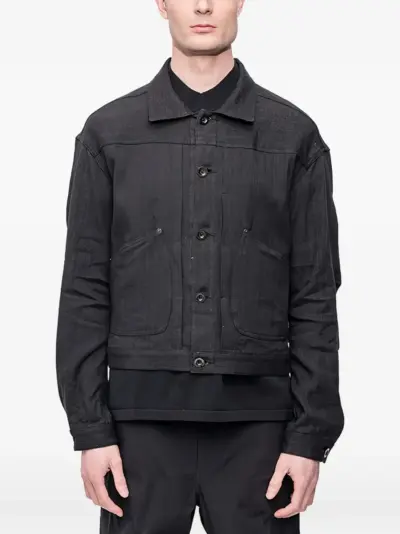 The Viridi-Anne herringbone-pattern jacket - Black
