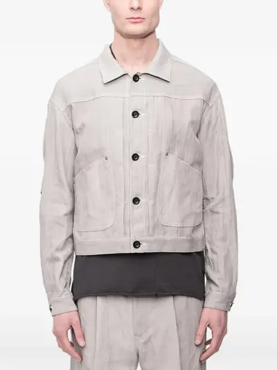 The Viridi-Anne ink-dyed shirt jacket - Grey