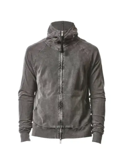 Thom Krom faded-effect zip-up hoodie - Grey