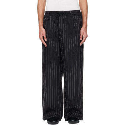 Y-3 Black Sport Uniform Pinstripe Track Pants