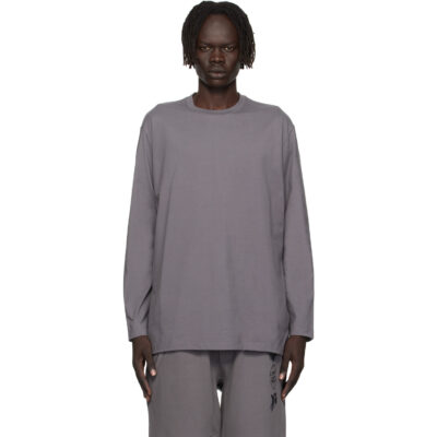 Y-3 Gray Graphic Long Sleeve T-shirt