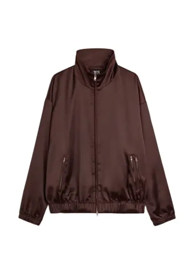 Y-3 embroidered satin jacket - Brown