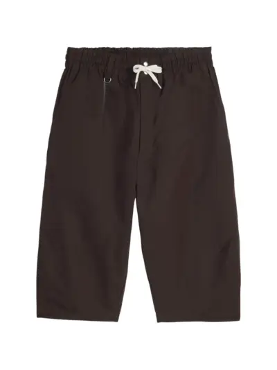 Y-3 x Wales Bonner drawstring logo-embroidery shorts - Brown