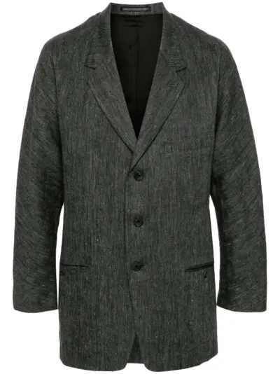 Yohji Yamamoto W-Raglan linen blazer - Grey