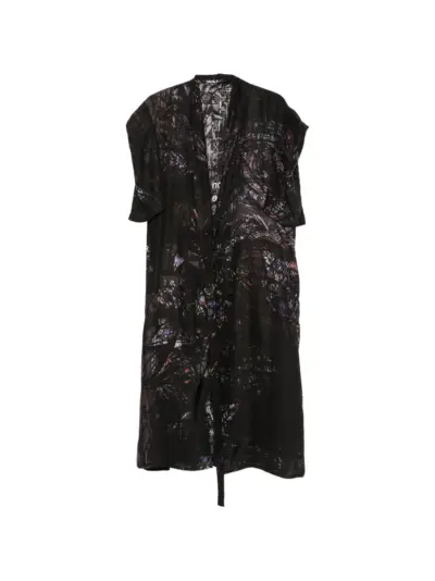 Yohji Yamamoto belted-fastening coat - Black