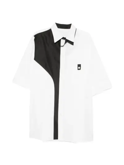 Yohji Yamamoto colour-block short-sleeve shirt - White