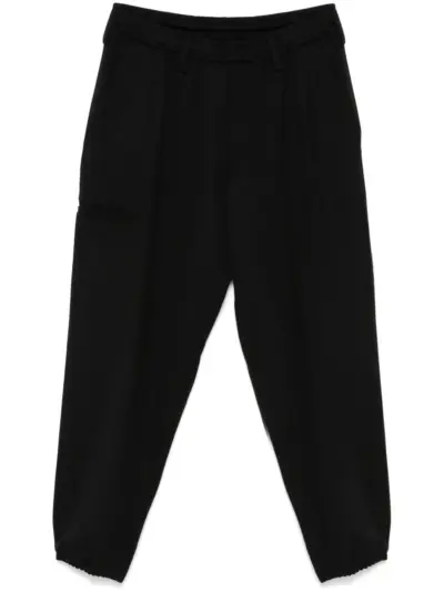 Yohji Yamamoto elasticated wool trousers - Black