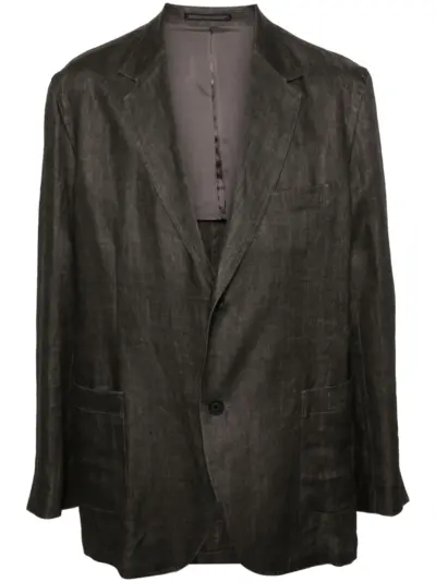 Yohji Yamamoto notched-lapels single-breasted blazer - Grey
