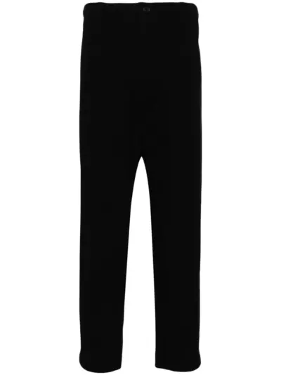 Yohji Yamamoto straight-leg cotton trousers - Black