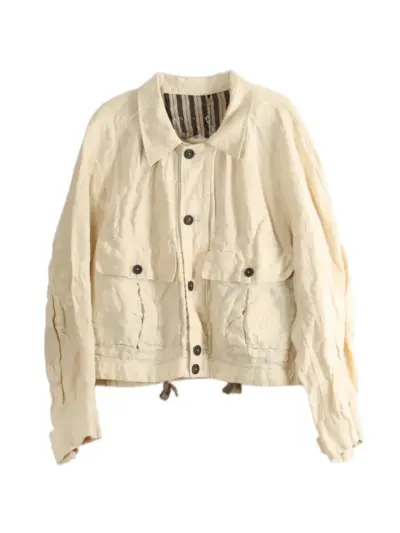 Ziggy Chen cropped workers jacket - Neutrals
