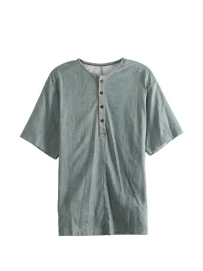Ziggy Chen henly-neck T-shirt - Green
