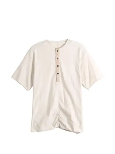 Ziggy Chen henly-neck T-shirt - Neutrals