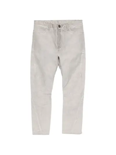 69 BY ISAAC SELLAM four-pocket textured-finish trousers - Grey
