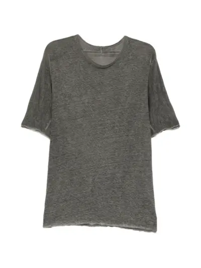 69 BY ISAAC SELLAM raw-edge short-sleeve T-shirt - Grey