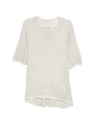 69 BY ISAAC SELLAM raw-edge short-sleeve T-shirt - Grey