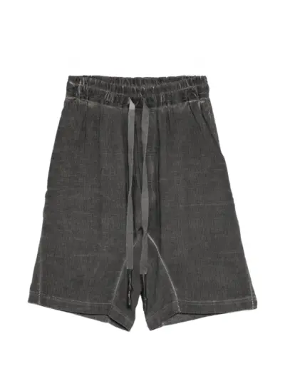 69 BY ISAAC SELLAM textured drawstring shorts - Grey