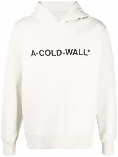 A-COLD-WALL* logo-print hooded sweat top - Neutrals