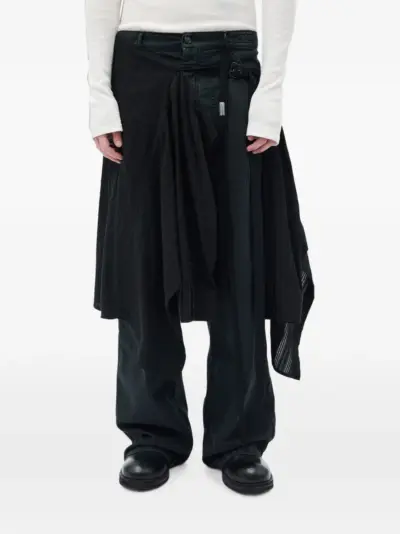 Ann Demeulemeester Aldrik shirt-apron midi skirt - Black