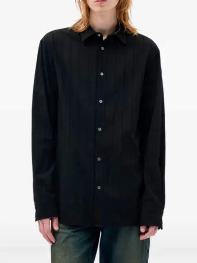 Ann Demeulemeester Andre vertical-stripe shirt - Black