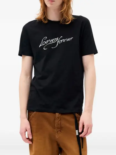 Ann Demeulemeester Baptist slogan-print T-shirt - Black