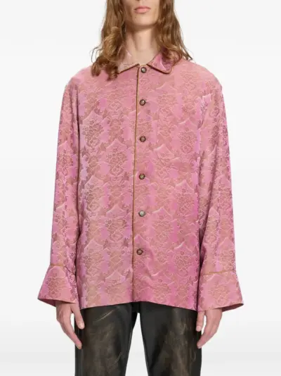 Ann Demeulemeester Damon damask-jacquard shirt - Pink