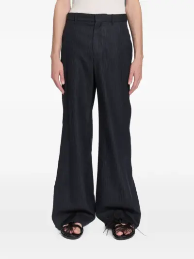 Ann Demeulemeester Darius pinstripe cotton trousers - Black