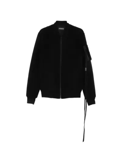Ann Demeulemeester Dries ribbed-trim zip-up bomber jacket - Black