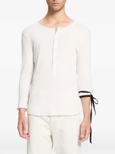 Ann Demeulemeester Ilyas Serafino rib-jersey T-shirt - Neutrals
